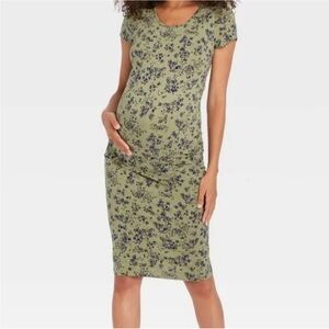 Green Floral Ingrid & Isabel maternity dress